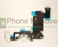 Шлейф iPhone 6S Plus с разъёмом зарядки ,микрофоном, гарнитуры Белый