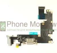 Шлейф для iPhone 6 Plus зарядка / гарнитура / микрофон Черный